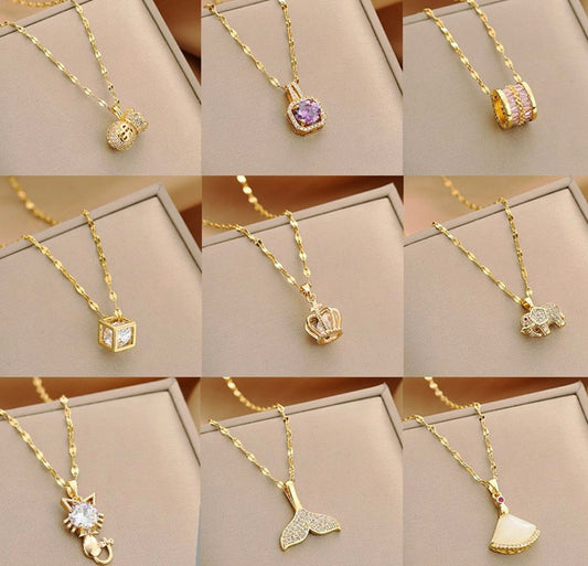 Gold Plated Zircon Jewelry Pendant Necklaces, 130 Units, New Condition, Est. Original Retail $5,250, Reno, NV